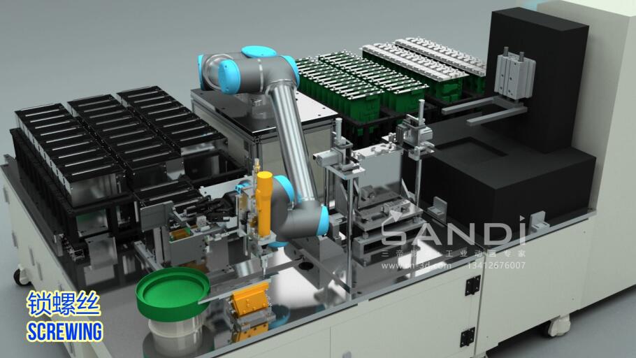 机械手锁螺丝动画