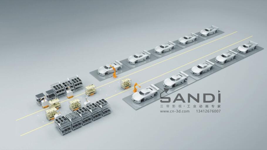 AGV汽车生产线演示动画